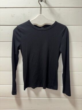 Gap Black Ribbed Long Sleeve Top – Size M